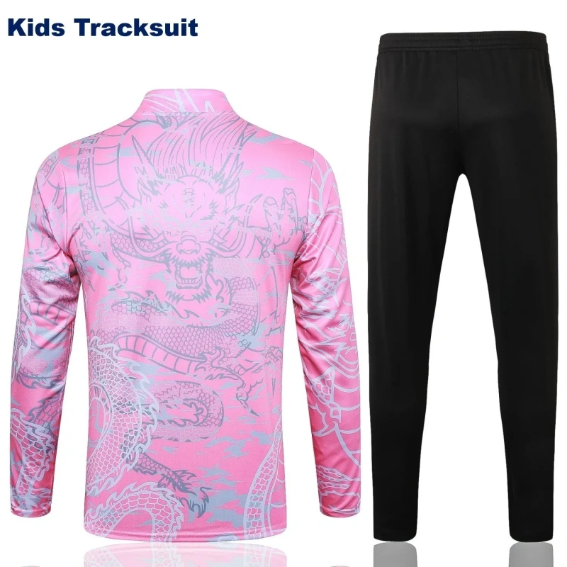 Kids Real Madrid 23/24 Half-Zip Training Sweatshirt and Pants Set Pink E769 - PM
