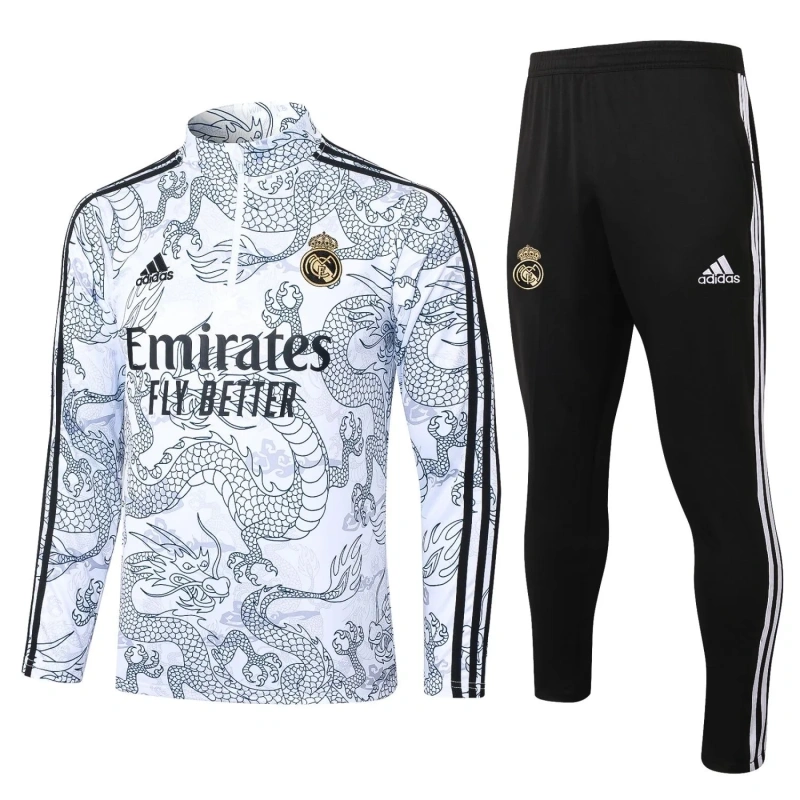 Real Madrid 23/24 Half-Zip Training Top and Pants Set White B768 - PM