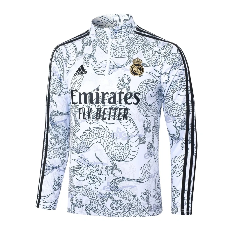 Real Madrid 23/24 Half-Zip Training Top and Pants Set White B768 - PM