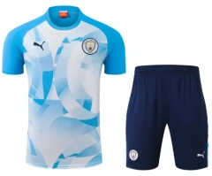 Manchester City 24/25 Training Shirt and Shorts Set Blue