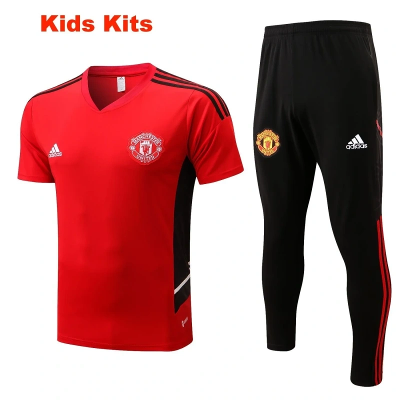 Kids Manchester United 22/23 Training Shirt and Pants Set E671
