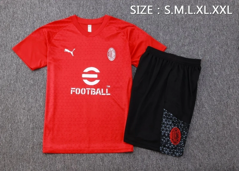 AC Milan 23/24 Training Shirt and Shorts Set Red D941