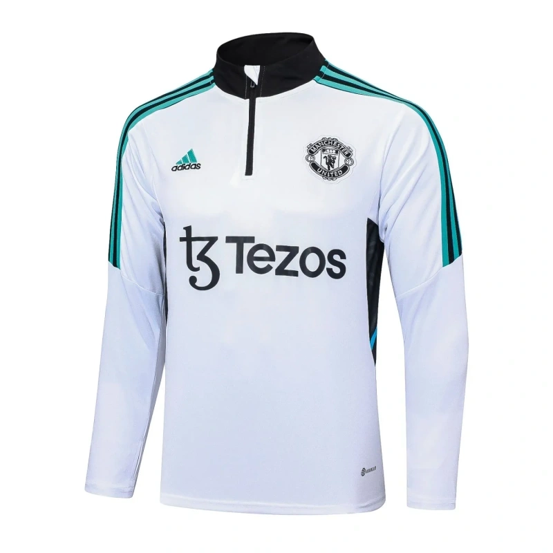 Manchester United 23/24 Half-Zip Training Top and Pants Set White B718