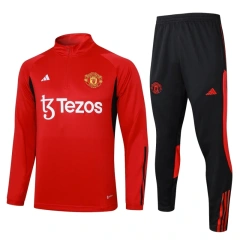 Manchester United 23/24 Half-Zip Training Top and Pants Set Red B762