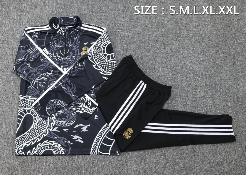 Real Madrid 23/24 Half-Zip Training Top and Pants Set Black B758 - PM