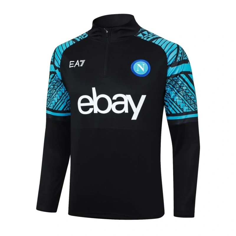 SSC Napoli 23/24 Half-Zip Training Top and Pants Set Black B757