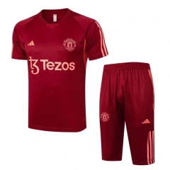 Manchester United 23/24 Training Shirt and 3/4 Pants Set Blue D955