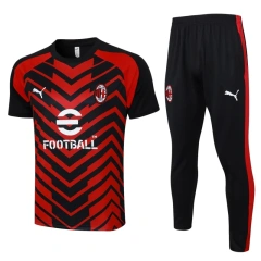 AC Milan 23/24 Training Shirt and Pants Set Black&Red C1056
