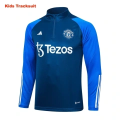 Kids Manchester United 23/24 Half-Zip Training Sweatshirt and Pants Set White E715