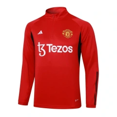 Manchester United 23/24 Half-Zip Training Top and Pants Set Red B762