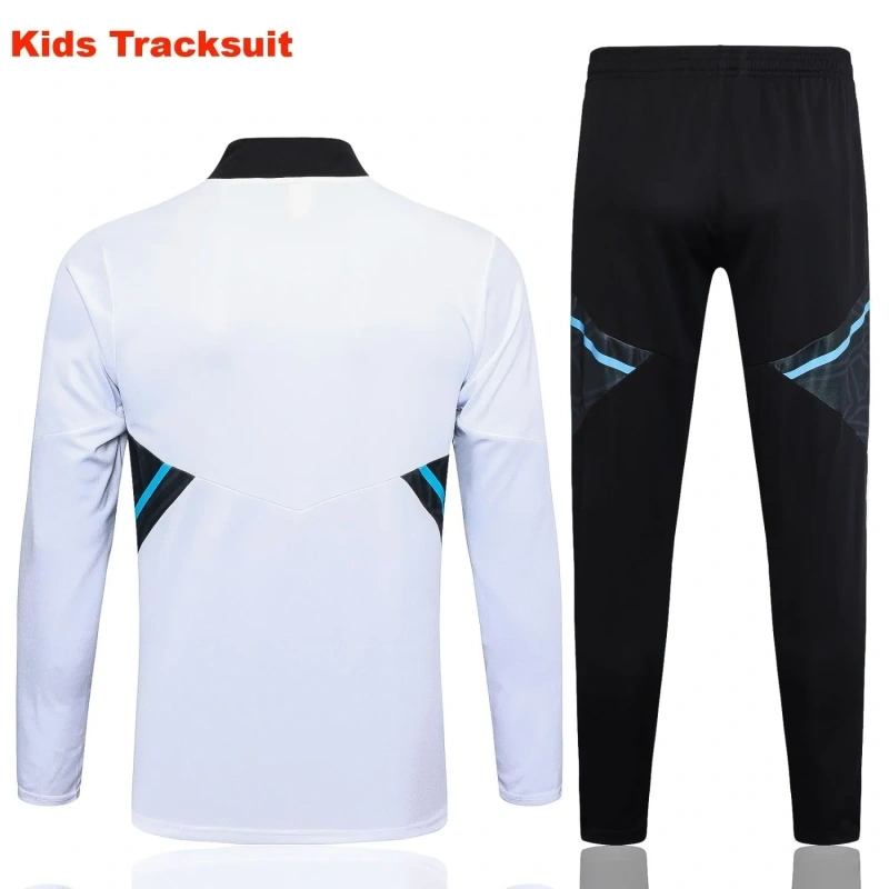Kids Manchester United 23/24 Half-Zip Training Sweatshirt and Pants Set White E714