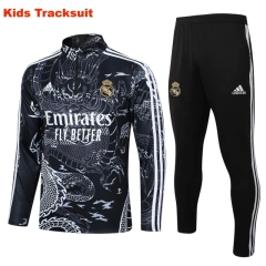 Kids Real Madrid 23/24 Half-Zip Training Sweatshirt and Pants Set Black E734 - PM