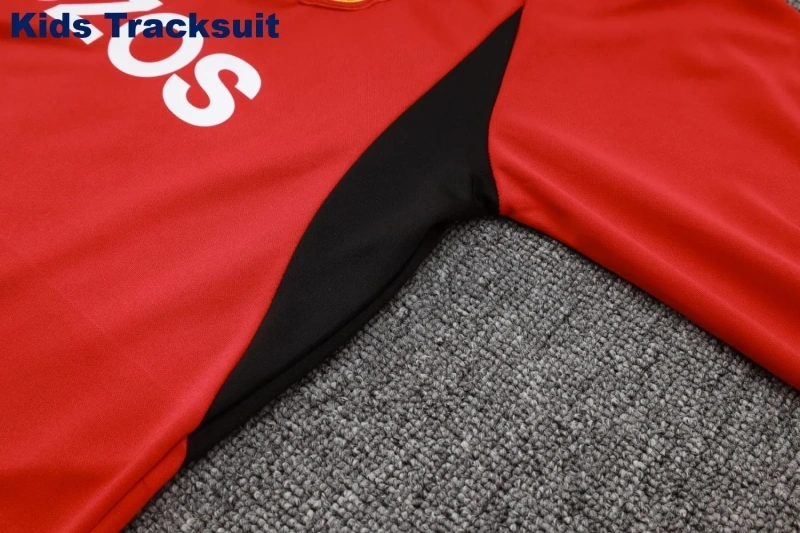 Kids Manchester United 23/24 Half-Zip Training Sweatshirt and Pants Set Red E742