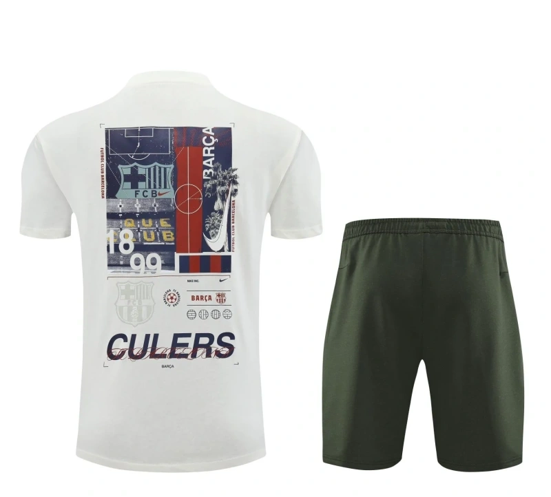 Barcelona 24/25 Team Shirt and Shorts Set White
