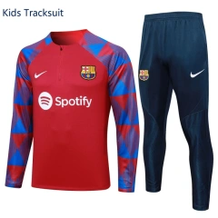 Kids Barcelona 23/24 Half-Zip Training Sweatshirt and Pants Set Red E723