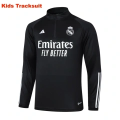 Kids Real Madrid 23/24 Half-Zip Training Sweatshirt and Pants Set Black E739