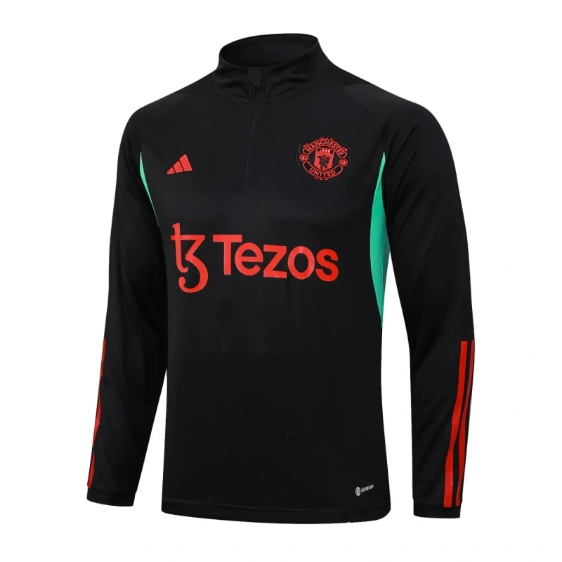 Manchester United 23/24 Half-Zip Training Top and Pants Set Black B676