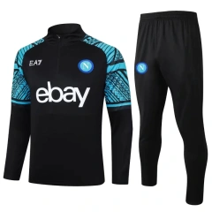SSC Napoli 23/24 Half-Zip Training Top and Pants Set Black B757