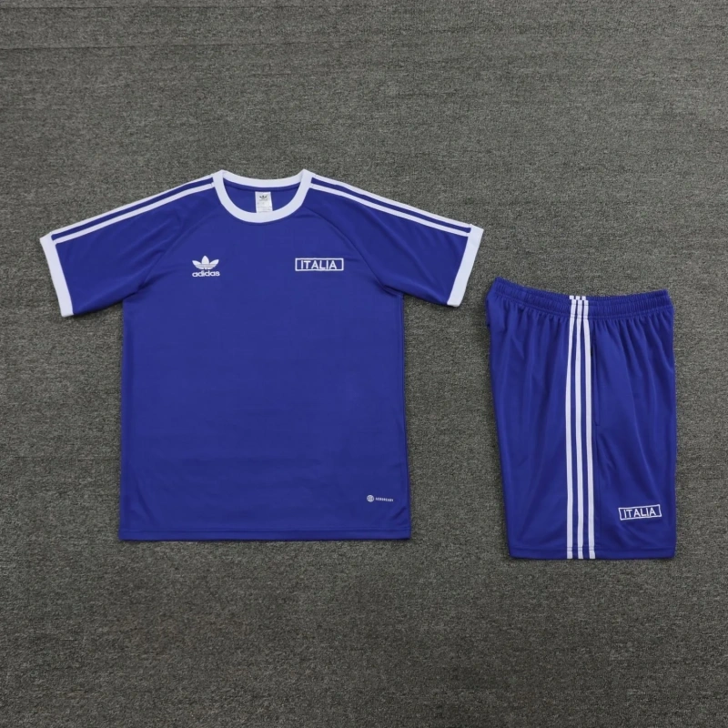 Italy 2024 Training Shirt and Shorts Set Blue