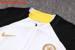 Kids Chelsea 23/24 Half-Zip Training Sweatshirt and Pants Set White E767