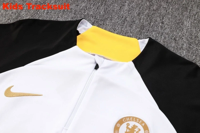 Kids Chelsea 23/24 Half-Zip Training Sweatshirt and Pants Set White E767