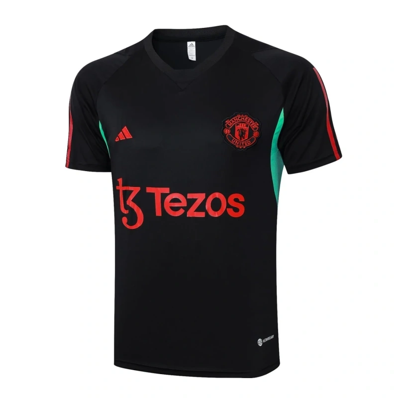 Manchester United 23/24 Training Shirt and 3/4 Pants Set Black D945