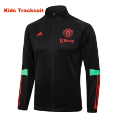 Kids Manchester United 23/24 Training Jacket and Pants Set Black E717