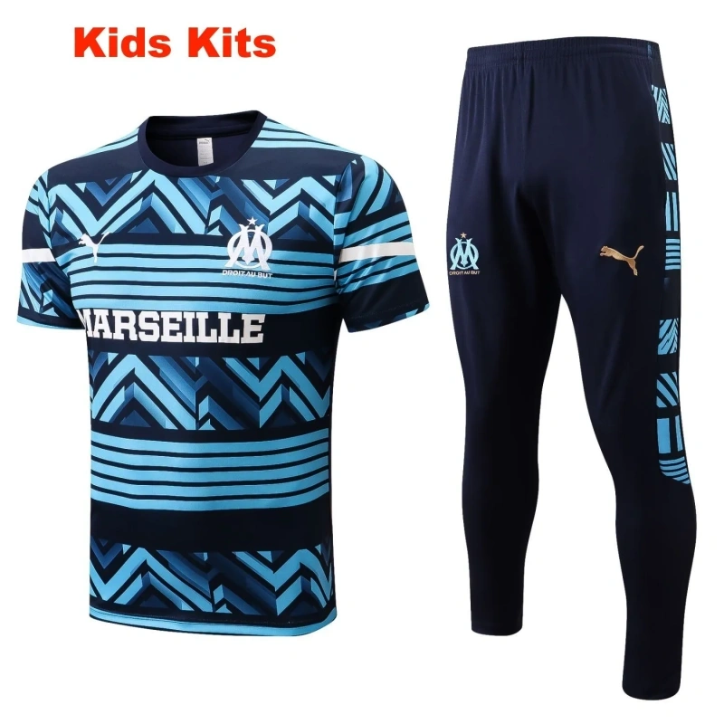 Kids Olympique Marseille 22/23 Training Shirt and Pants Set E666