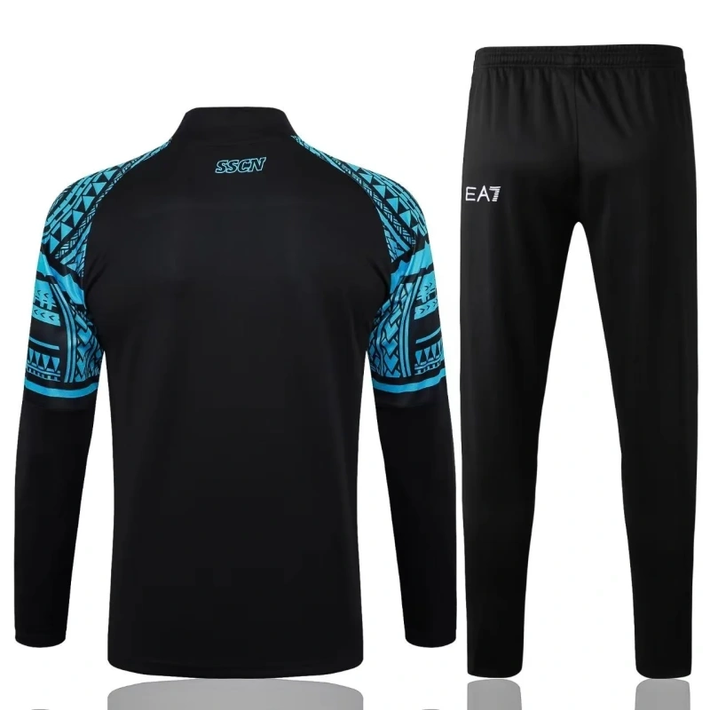 SSC Napoli 23/24 Half-Zip Training Top and Pants Set Black B757