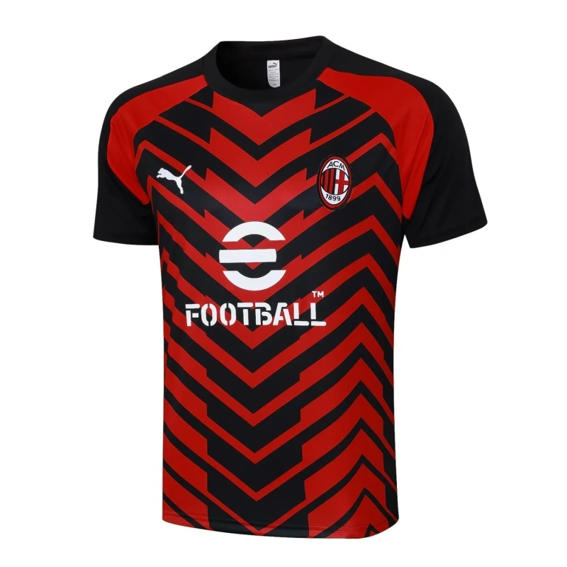 AC Milan 23/24 Training Shirt and Pants Set Black&Red C1056