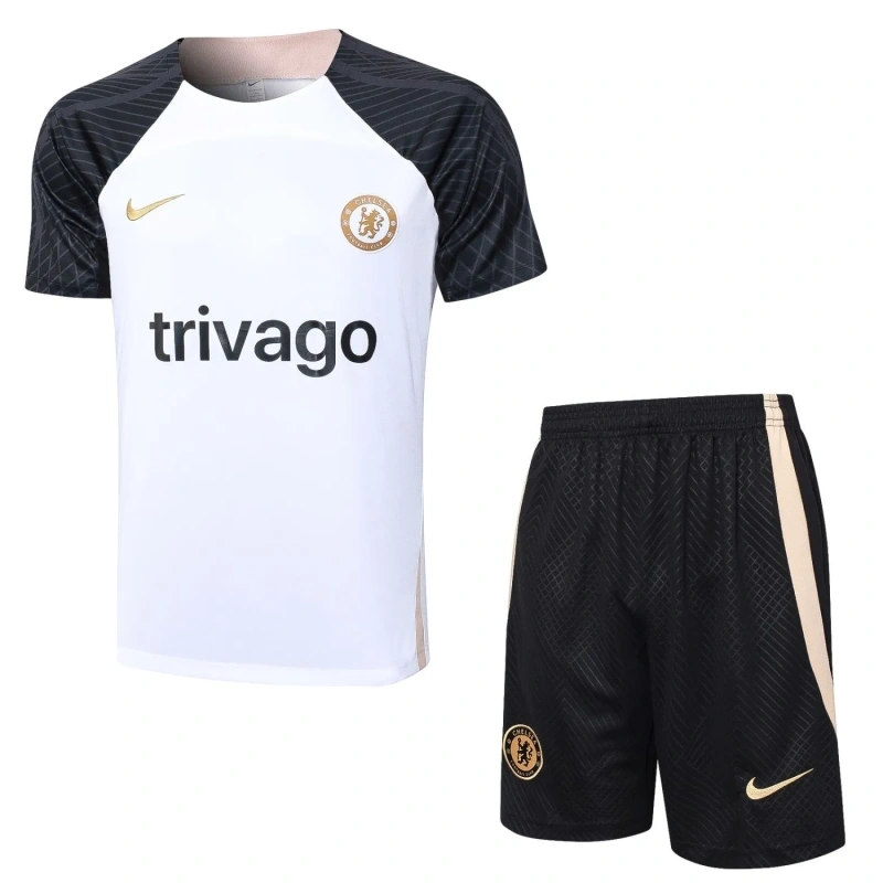 Chelsea 23/24 Training Shirt and Shorts Set White D942