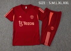 Manchester United 23/24 Training Shirt and 3/4 Pants Set Blue D955