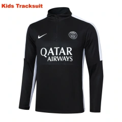 Kids PSG 23/24 Half-Zip Training Sweatshirt and Pants Set Black E778