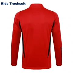 Kids Manchester United 23/24 Half-Zip Training Sweatshirt and Pants Set Red E742