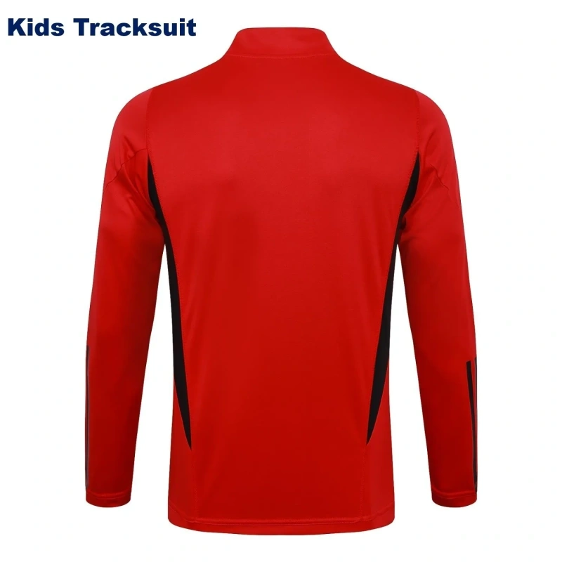 Kids Manchester United 23/24 Half-Zip Training Sweatshirt and Pants Set Red E742