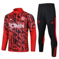 Manchester United 23/24 Half-Zip Training Top and Pants Set Red B741 - PM
