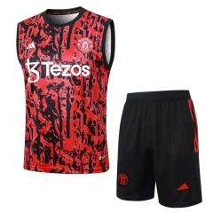 Manchester United 23/24 Sleeveless Jersey and Shorts Set Red D986 - PM
