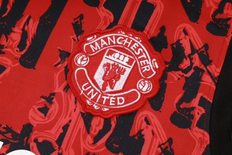 Manchester United 23/24 Sleeveless Jersey and Shorts Set Red D986 - PM