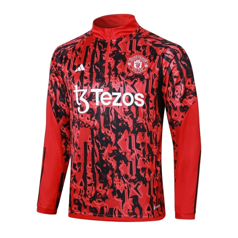 Manchester United 23/24 Half-Zip Training Top and Pants Set Red B741 - PM