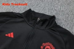 Kids Manchester United 23/24 Training Jacket and Pants Set Black E717