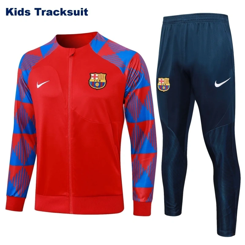 Kids Barcelona 23/24 Training Jacket and Pants Set Red E732