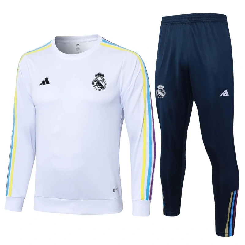 Real Madrid 23/24 Training LS Shirt and Pants Set White B761