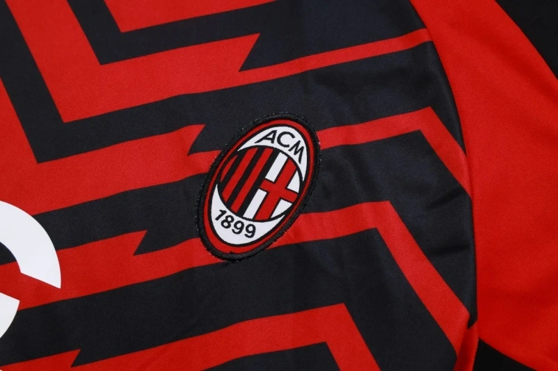 AC Milan 23/24 Training Shirt and Pants Set Black&Red C1056