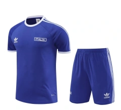 Italy 2024 Training Shirt and Shorts Set Blue