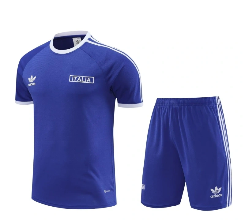 Italy 2024 Training Shirt and Shorts Set Blue