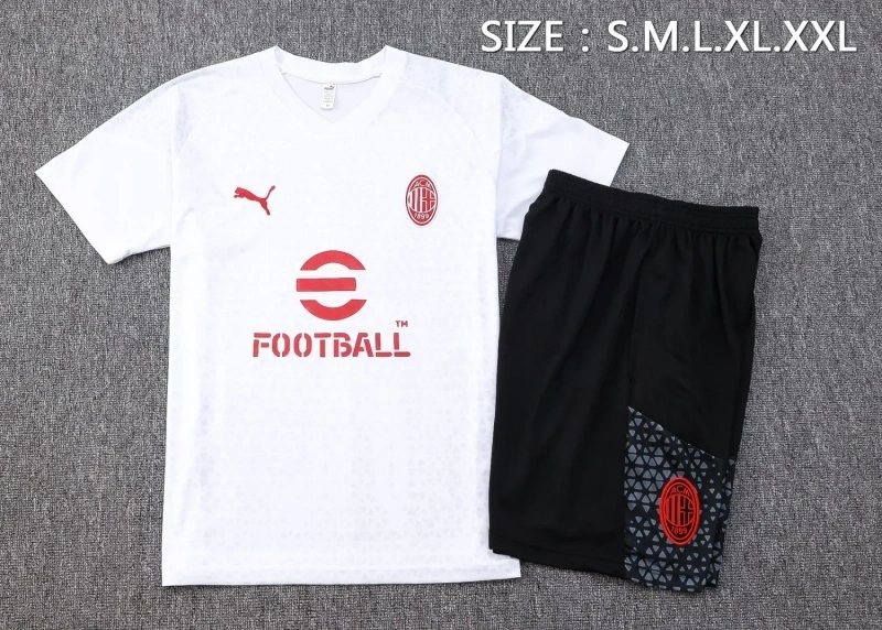AC Milan 23/24 Training Shirt and Shorts Set White D938