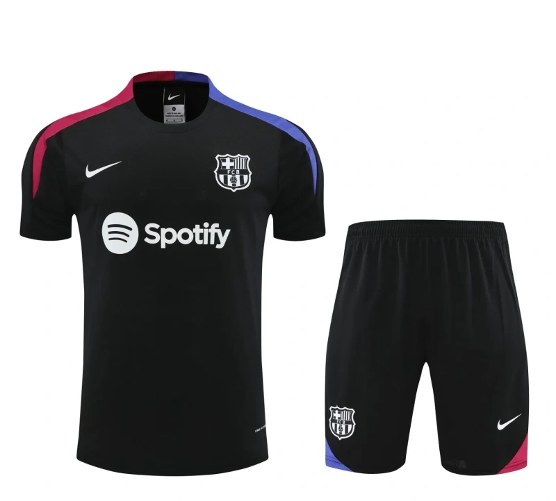 Barcelona 24/25 Training Shirt and Shorts Set Black