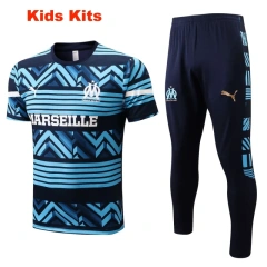 Kids Olympique Marseille 22/23 Training Shirt and Pants Set E666