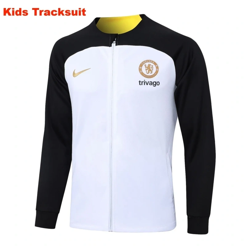 Kids Chelsea 23/24 Training Jacket and Pants Set White E740