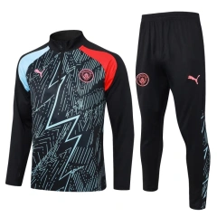 Manchester City 23/24 Half-Zip Training Top and Pants Set Black B759 - PM